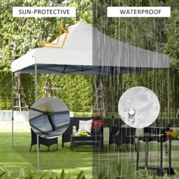 Costway 3 x 3m Pop Up Canopy Tent Outdoor Folding Party Tent Commercial Instant Shelter in White - thumbnail 2