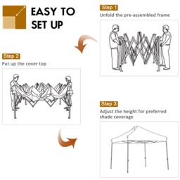 Costway 3 x 3m Pop Up Canopy Tent Outdoor Folding Party Tent Commercial Instant Shelter in White - thumbnail 3