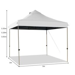 Costway 3 x 3m Pop Up Canopy Tent Outdoor Folding Party Tent Commercial Instant Shelter in White - thumbnail 6