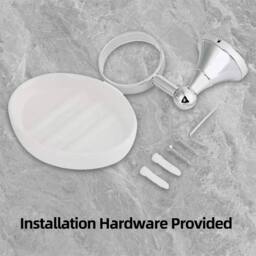 Havendro Soap Dish Holder Mounted Round Chrome White Glass - thumbnail 4
