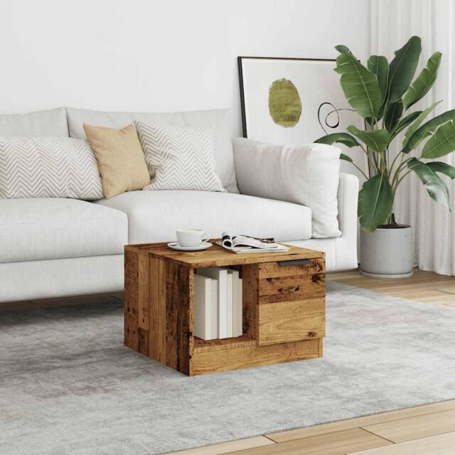 Berkfield Home Durable Coffee Table Old Wood 50x50x36 cm Engineered Wood in Brown - Size: 50 x 50 x 36 cm - image 1
