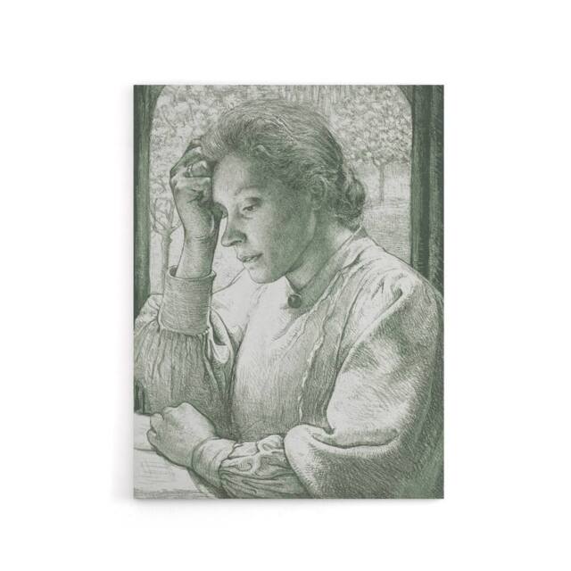 "Artery8 Pencil Portrait of Henriette Holst Canvas Wall Art Print in Grey - Size: W12"" x H16""" - image 1