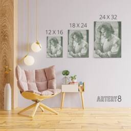 "Artery8 Pencil Portrait of Henriette Holst Canvas Wall Art Print in Grey - Size: W12"" x H16""" - thumbnail 4