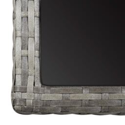 Berkfield Home Garden Table Anthracite 110x53x72 cm Glass & Poly Rattan in Black - Size: 110 x 53 x 72 cm - thumbnail 5