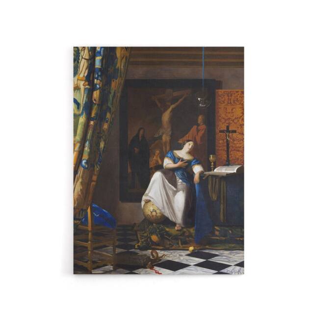 "Artery8 Allegory of the Catholic Faith Vermeer Vintage Canvas Wall Art - Size: W18"" x H24""" - image 1