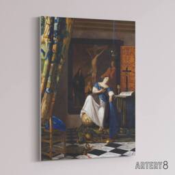 "Artery8 Allegory of the Catholic Faith Vermeer Vintage Canvas Wall Art - Size: W18"" x H24""" - thumbnail 2