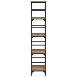 Berkfield Home Decorative Bookshelf Artisan Oak 50x33x153 cm Engineered Wood in Brown - Size: 50 x 33 x 153 cm - thumbnail 5