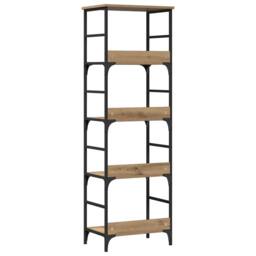Berkfield Home Decorative Bookshelf Artisan Oak 50x33x153 cm Engineered Wood in Brown - Size: 50 x 33 x 153 cm - thumbnail 6