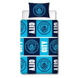 Manchester City FC 91 Rotary Reversible Duvet Cover Set in Dark Blue - Size: Single - thumbnail 2