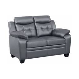 SquareBoxx Elysian 3+2 Modern Leather Sofa Set in Grey - thumbnail 4