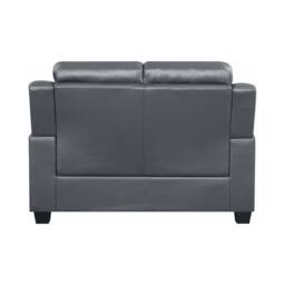 SquareBoxx Elysian 3+2 Modern Leather Sofa Set in Grey - thumbnail 6
