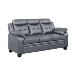 SquareBoxx Elysian 3+2 Modern Leather Sofa Set in Grey - thumbnail 2