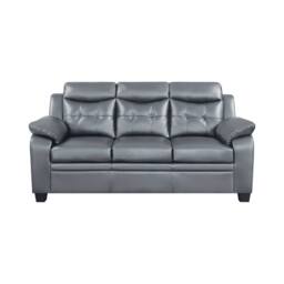 SquareBoxx Elysian 3+2 Modern Leather Sofa Set in Grey - thumbnail 3