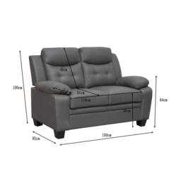 SquareBoxx Elysian 3+2 Modern Leather Sofa Set in Grey - thumbnail 7