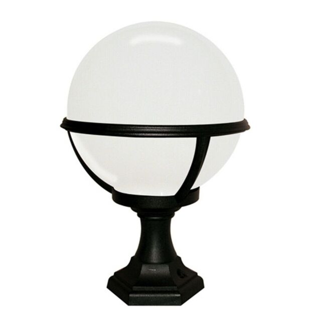 Loops Outdoor IP44 1 Bulb Wall Ground Pedestal Lamp Light Black LED E27 100W d01069