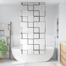 Berkfield Home Shower Roller Blind 90x240 cm Fabric Width 86 cm in Black - thumbnail 1