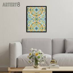 "Artery8 Blue Floral Vine Pattern W. Morris Black Framed Canvas Wall Art - Size: W12"" x H16""" - thumbnail 3
