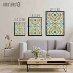 "Artery8 Blue Floral Vine Pattern W. Morris Black Framed Canvas Wall Art - Size: W12"" x H16""" - thumbnail 4