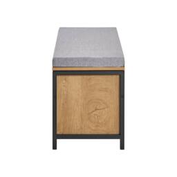 SoBuy Entrance Bench with 4 Drawers - Light Oak & Grey Cushion - Size: 110 cm x 35 cm - thumbnail 3