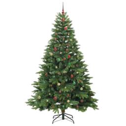 Berkfield Home Artificial Christmas Tree with 300 LEDs Green 240 cm PE & PVC - thumbnail 6