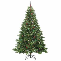Berkfield Home Artificial Christmas Tree with 300 LEDs Green 240 cm PE & PVC - thumbnail 3