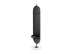 Vente-unique Freestanding Metal Mirror With Storage & Hooks - L44 X H169 Cm in Black - thumbnail 5