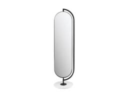 Vente-unique Freestanding Metal Mirror With Storage & Hooks - L44 X H169 Cm in Black - thumbnail 4