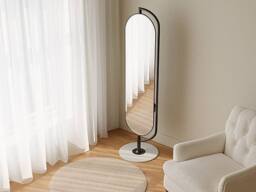 Vente-unique Freestanding Metal Mirror With Storage & Hooks - L44 X H169 Cm in Black - thumbnail 3