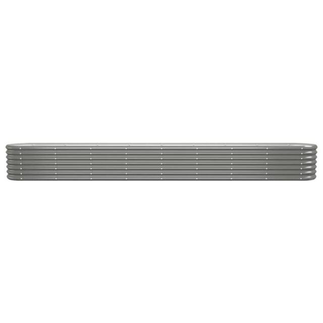 Berkfield Home Garden Raised Bed Powder-coated Steel 332x40x36 cm Grey - Size: 332 x 40 x 36 cm - image 1