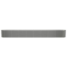Berkfield Home Garden Raised Bed Powder-coated Steel 332x40x36 cm Grey - Size: 332 x 40 x 36 cm - thumbnail 1