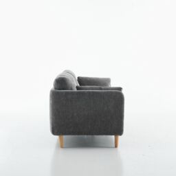 FURNITURE ONE Velvet Upholstered 3 Seater Sofa, Luxury Modern 3 Seater Couch in Grey - thumbnail 4
