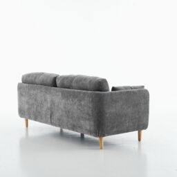 FURNITURE ONE Velvet Upholstered 3 Seater Sofa, Luxury Modern 3 Seater Couch in Grey - thumbnail 6