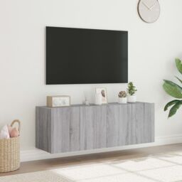 Berkfield Home TV Wall Cabinets with LED Lights 2 pcs Grey Sonoma 60x35x41 cm - Size: 60 x 35 x 41 cm - thumbnail 5