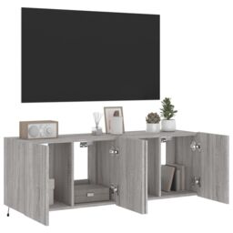 Berkfield Home TV Wall Cabinets with LED Lights 2 pcs Grey Sonoma 60x35x41 cm - Size: 60 x 35 x 41 cm - thumbnail 7