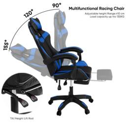 EONLION Massage Office Home Chair Gaming in Black - Size: 100 cm - thumbnail 3