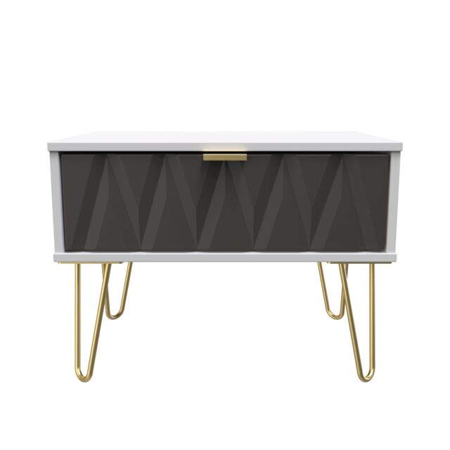 Ready Assembled 2 U Dallas 1 Drawer Wide Side Table (Ready Assembled) in Dark Grey - image 1