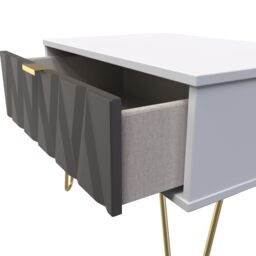 Ready Assembled 2 U Dallas 1 Drawer Wide Side Table (Ready Assembled) in Dark Grey - thumbnail 5