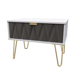 Ready Assembled 2 U Dallas 1 Drawer Wide Side Table (Ready Assembled) in Dark Grey - thumbnail 3