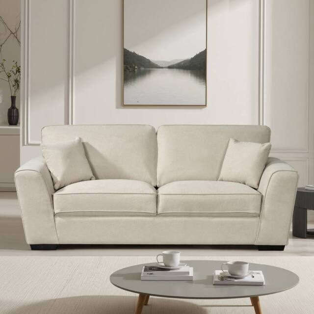 Artemis Home Arlington 3 Seat Fabric Sofa in Ecru - Size: 3 Seater