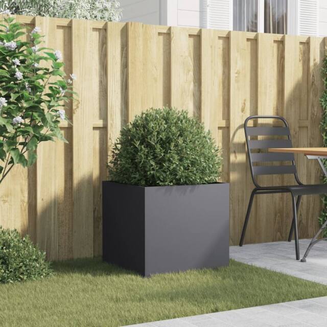 Berkfield Home Planter Anthracite 49x47x46 cm Steel in Dark Grey - Size: 49 x 47 x 46 cm - image 1