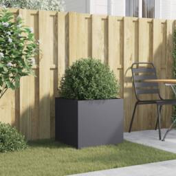 Berkfield Home Planter Anthracite 49x47x46 cm Steel in Dark Grey - Size: 49 x 47 x 46 cm - thumbnail 1
