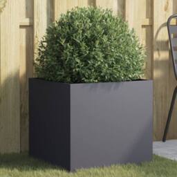 Berkfield Home Planter Anthracite 49x47x46 cm Steel in Dark Grey - Size: 49 x 47 x 46 cm - thumbnail 2