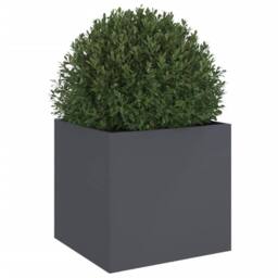 Berkfield Home Planter Anthracite 49x47x46 cm Steel in Dark Grey - Size: 49 x 47 x 46 cm - thumbnail 4