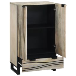 Berkfield Home Media Storage Cabinets & Racks with Drawer with Storage with Door White & Black - thumbnail 2