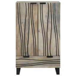 Berkfield Home Media Storage Cabinets & Racks with Drawer with Storage with Door White & Black - thumbnail 3