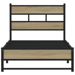 Berkfield Home Metal Bed Frame without Mattress Sonoma Oak 80x200 cm in Brown - thumbnail 4