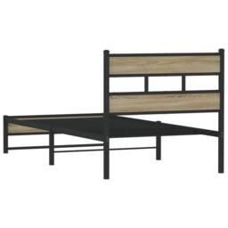 Berkfield Home Metal Bed Frame without Mattress Sonoma Oak 80x200 cm in Brown - thumbnail 6