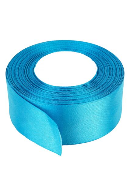 Neel Blue Double Sided Satin Polyester Ribbon Roll, 50mm x 25 Metres in Turquoise - image 1