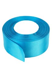 Neel Blue Double Sided Satin Polyester Ribbon Roll, 50mm x 25 Metres in Turquoise - thumbnail 1