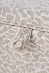 Living and Home Linen Upholstered Storage Ottoman in Beige - thumbnail 5